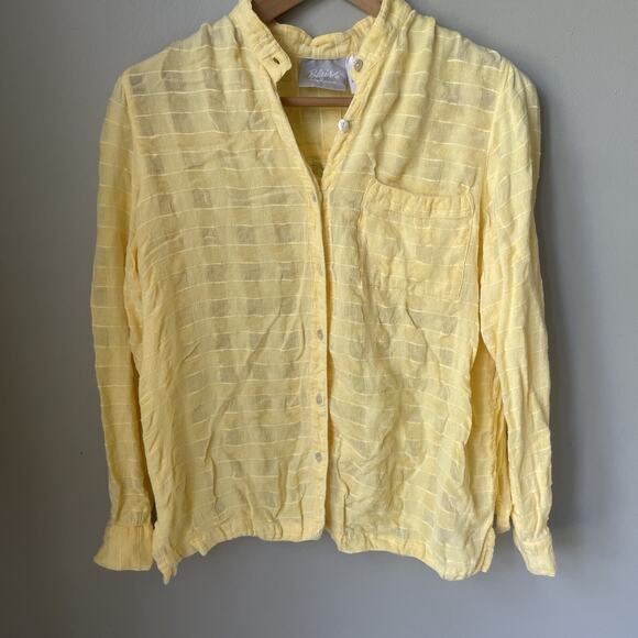Vintage Blair Yellow Button Up Butter Yellow Womens Size Medium Lightweight - Picture 1 of 8